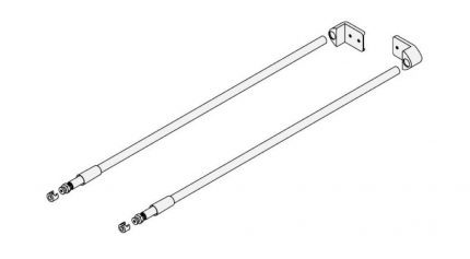 Jgo. riel lateral redondo Nova Pro 500 mm con fijaciones Blanca