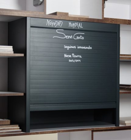 Cortina enrollable PVC para gabinete altura=1500mm ancho=900mm (p/16mm) color Pizarra