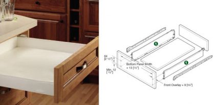 Corredera pared sencilla Grass 6036V1 H=83mm L=350mm epóxica blanca extensión parcial