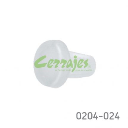 Tope para puerta transparente SOFT para embutir diámetro 5 mm