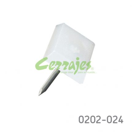 Resbalón con clavo Cerrajes plástico H=3,4mm 17,5x15,5 mm blanco