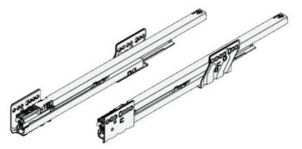 Jgo. Corredera Nova Pro Liquid 500 mm para 40 kg con cierre suave