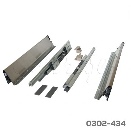 Corredera cajón cubertero doble pared Cerrajes "Stetik" H=86mm L=500mm Acero inoxidable