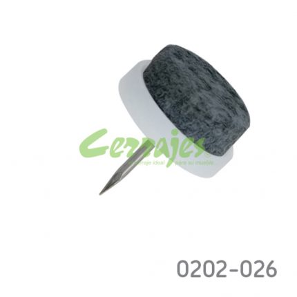 Resbalón con clavo Cerrajes plástico + felpa Ø=20mm H=8,2mm blanco