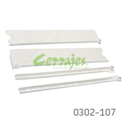 Corredera pared sencilla Cerrajes "Impaz" H=85mm L=450mm epóxica Blanca Extensión parcial