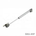 Pistón de gas para gabinete con enganches Cerrajes L=247mm Plata 150N