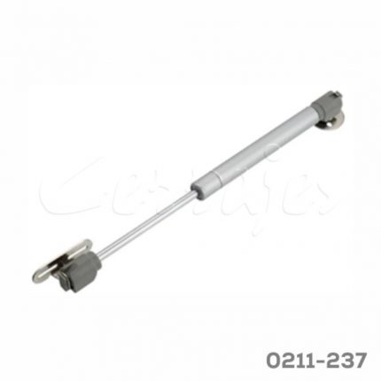 Pistón de gas para gabinete con enganches Cerrajes L=247mm Plata 150N