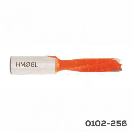 Broca izquierda p/taladro múltiple Cerrajes punta carburo de tungsteno Ø=8mm L=57,5mm Vástago Ø=10mm