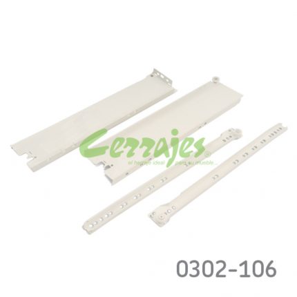 Corredera pared sencilla Cerrajes "Impaz" H=85mm L=400mm epóxica Blanca Extensión parcial