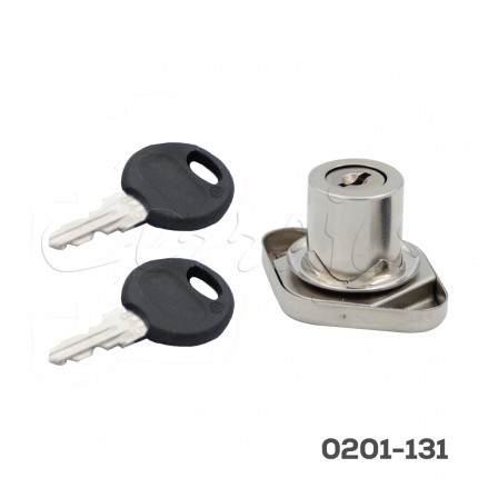 Cerradura para gabinete (de madera) romboidal Cerrajes acero Ø=22mm longitud de cañon 22mm