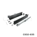 Corredera doble pared Cerrajes "Stetik Slim 2.0" H=116mm L=500mm, Gris Antracita, cierre suave