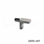 Ménsula para entrepaño de cristal Italiana Ferramenta "K-Line" Ø=5mm Zamak Niquelado Negro con goma