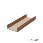 Organizador color nogal, HPL con material sintético apariencia cuero, 150x410x50 mm