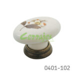 Botón Zamak / Cerámica Ø=41 mm 5081 C58 Metálico / Cerámica grabada Tornillo M4x25mm