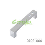 Jaladera barra con cristal sw Zamak cc 96 mm L=105 mm 4525 Z22 Niquel cepillado Tornillo M4x25mm