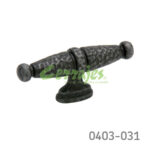Botón Zamak L=79 mm 3022 Z32 Pewter negro Tornillo #8-32X1"