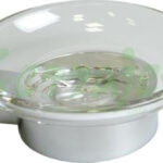 Jabonera con plato de cristal laton cromado
