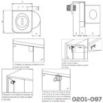 Cerradura para gabinete puerta de cristal para 2 puertas CL zamak 4 a 7 mm con cilindro C1 - Image 2