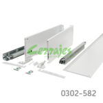Jgo.Vionaro blanco 500 mm para 40 kg con cierre suave con cajon interno h=185