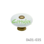 Botón Zamak / Cerámica Ø=38 mm 5019 Z50 Acabado metálico con cerámica Tornillo #8-32X1"