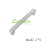 Jaladera barra con cristal sw Zamak cc 128 mm L=142 mm 4530 Z22 Niquel cepillado Tornillo M4x25mm