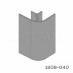 Conector esquina para zoclo aluminio 90° Cerrajes H=150mm Aluminio pintura epóxica Gris mate