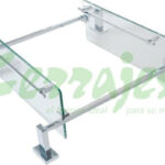 Porta acc base rectangular 2 niveles laton cromado