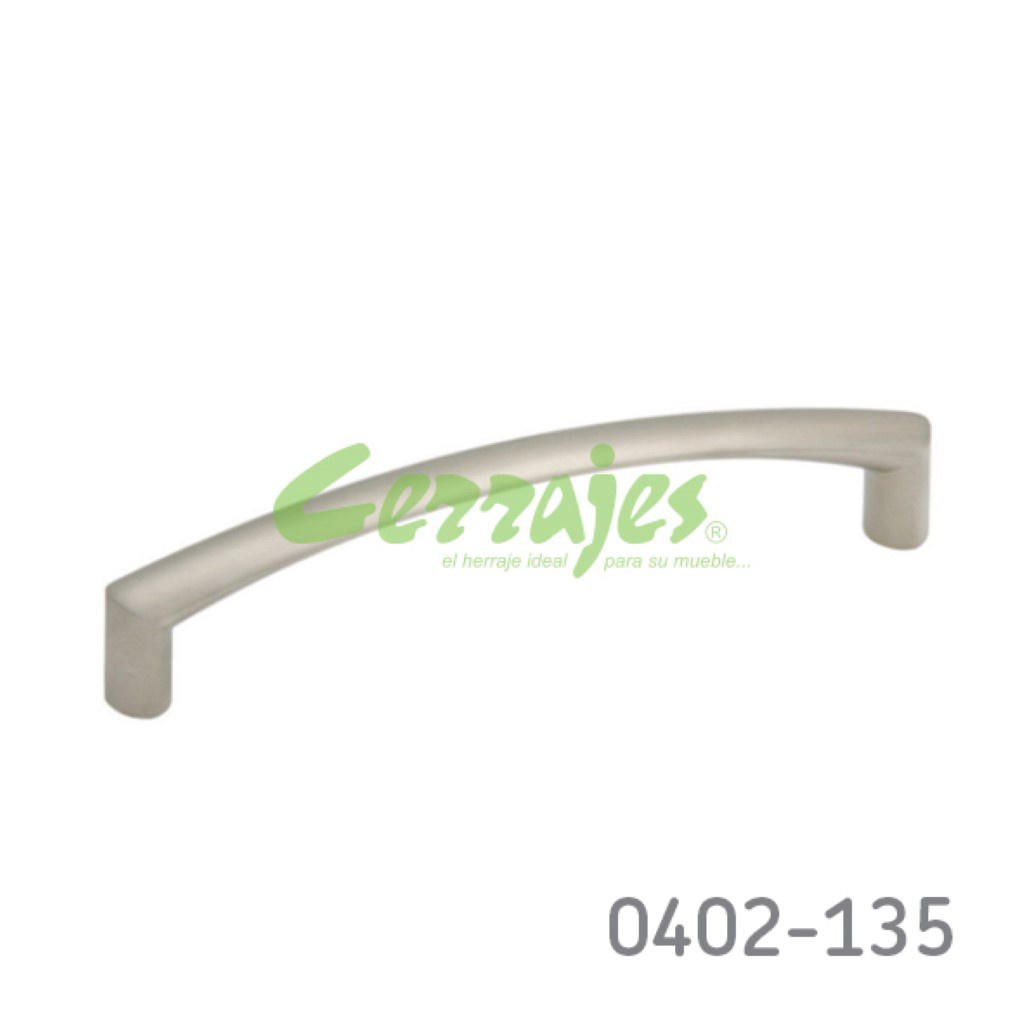 21D980F207D08772C86888DE0D74C505.jpg Jaladera Zamak cc 128 mm L=138 mm 4121 Z23 Niquel mate Tornillo #8 - 32X1" - Image 1