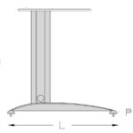Base zeus descentrada H=695 l 680 mm aluminio