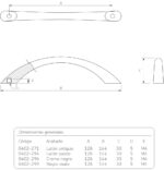 Jaladera Zamak cc 128 mm L=144 mm 4002 Z16 Latón antiguo Tornillo M4x25mm - Image 2
