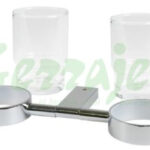 Cepillero doble vaso de crista laton cromado
