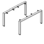 Base doble "MILO" L=1,2 m h=705 mm color aluminio (2 pz)