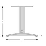 Base zeus centrada corta h 695 l 480 mm aluminio