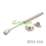 Pistón Italiana Ferramenta "Kraby Compact" L=244mm beige 100N con enganche y tornillos