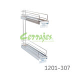Botellero Vauth Sagel W=150mm piso acero inoxidable varilla redonda cromado lateral con cierre suave