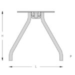 Base armonia centrada h 695 mm aluminio