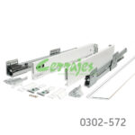 Jgo.Vionaro blanco 500 mm para 40 kg cajón de 1,2m con cierre suave con frente interno h=89