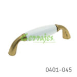 Jaladera Zamak / Cerámica cc 76 mm L=90 mm 5029 Z50 Acabado metálico con cerámica Tornillo M4x25mm