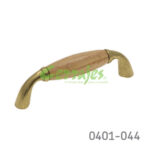 Jaladera Zamak / Madera cc 76 mm L=90 mm 5028 Z53 Acabado metálico con madera Tornillo #8 - 32X1"