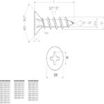 Tornillo para unión de madera cabeza plana "Sinker" #8 x2-1/2" (63,5 mm) PH2 Negro con punta