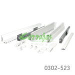 Jgo. Nova-Pro Classic blanco 500mm p/40kg w=1,2 m H=89 mm c/cierre suave cajon int. c/riel F8