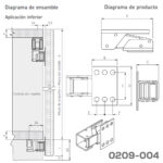 Bisagra para puerta con marco de aluminio v006 - Image 2