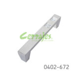 Jaladera barra con cristal sw Zamak cc 96 mm L=110 mm 4531 Z22 Niquel cepillado Tornillo M4x25mm