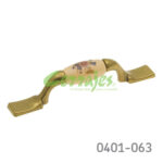 Jaladera Zamak / Cerámica cc 76 mm L=137 mm 5047 Z58 Metálico / Cerámica grabada Tornillo #8 - 32X1"