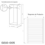 Cortina enrollable p/gabinete mecanismo integrado FBS "Box Milano" Aluminio H=1300mm L=900mm Mate - Image 2