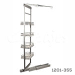 Despensa extraible giratoria 1693-1993x300 mm con 4 canastillas extracción total para 200 kg.