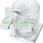 Cepillero base rectangular con  vaso de cristal l cr