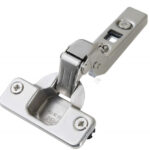 Bisagra enrasada FGV  "Click On"cuello 15 110° Taquete Ø=10mm niquelada para base de enganche rápido