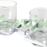 Cepillero base rect con  doble vaso de cristal l cr
