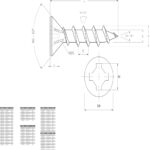 Tornillo cabeza plana "Combi" #8 x1-3/4" (44,45 mm) PH2/SQD2 Negro con punta